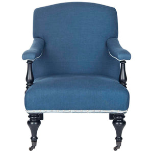 Safavieh Devona Arm Chair - Silver Nail Heads - Steel Blue