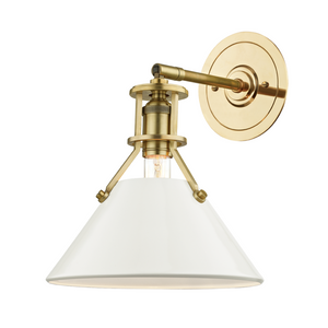 Hudson Valley Lighting 1 Light Wall Sconce - Aged Brass/Off White