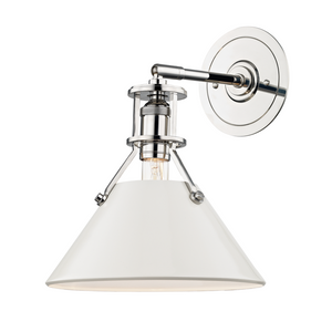 Hudson Valley Lighting 1 Light Wall Sconce - Polished Nickel/Off White