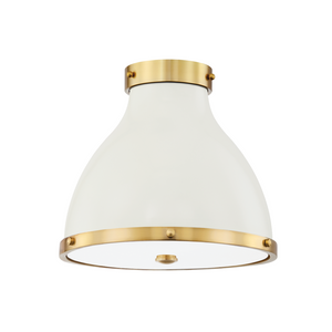 Hudson Valley Lighting 2 Light Flush Mount - Aged Brass/Off White