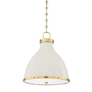 Hudson Valley Lighting 2 Light Small Pendant - Aged Brass/Off White
