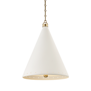 Hudson Valley Lighting 2 Light Large Pendant - Aged Brass/White Plaster