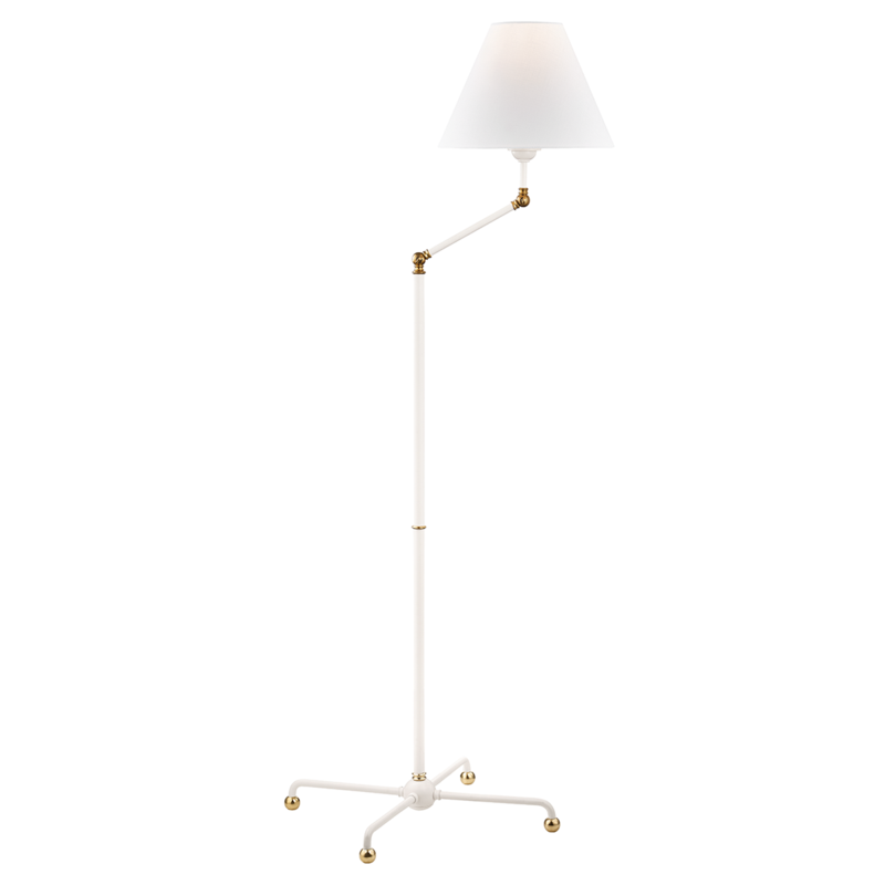 Hudson Valley Lighting 1 Light Floor Lamp - Aged Brass/Soft Off White