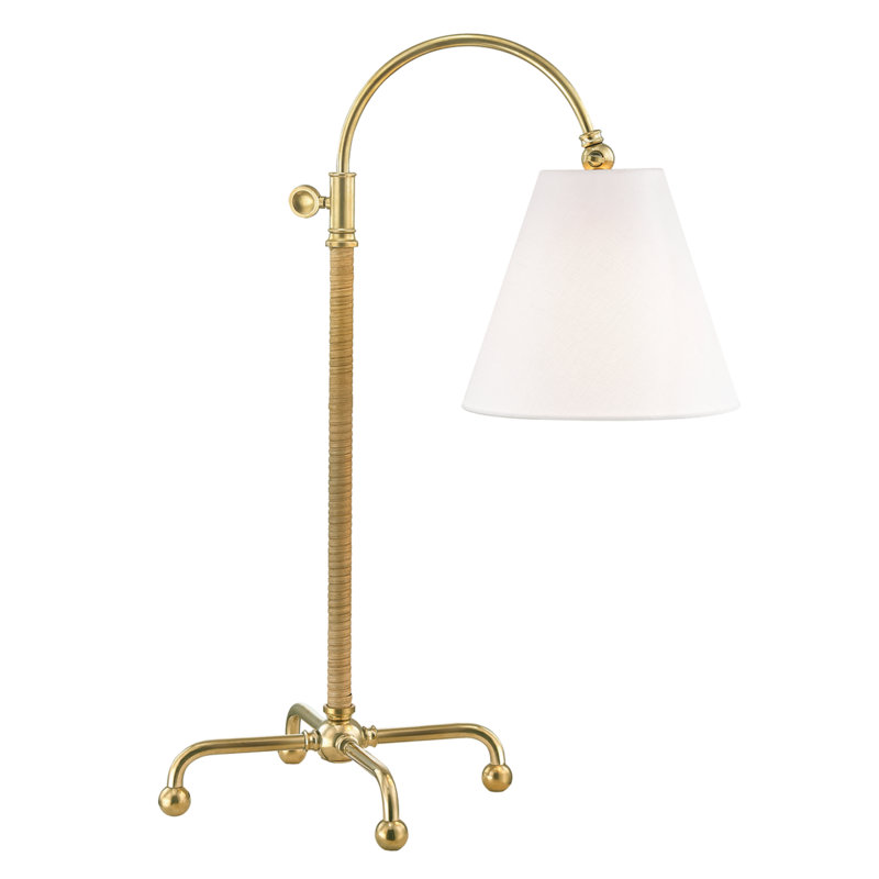 Hudson Valley Lighting 1 Light Table Lamp W/ Rattan Accent - Aged Brass