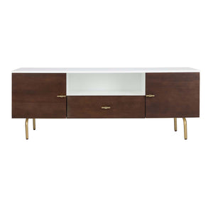 Safavieh Genevieve Tv Stand - Walnut / White