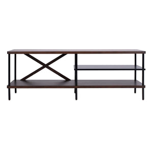 Safavieh Bruno Industrial Tv Stand - Walnut / Black