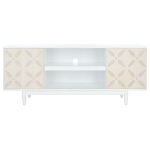 Safavieh Faye 2 Shelf Pattern Media Stand - White Washed
