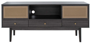 Safavieh Ceu 3 Drawer 1 Shelf Media Stand  - Distressed Black