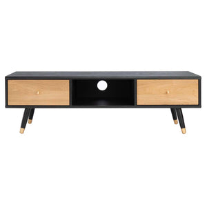 Safavieh Beatrix 1 Drawer Media Stand - Black/Oak/Gold