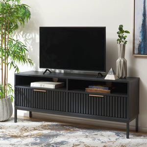 Safavieh Lylia 2 Drawer 2 Shelf Media Stand - Black / Black