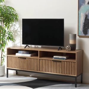 Safavieh Lylia 2 Drawer 2 Shelf Media Stand - Oak / Black