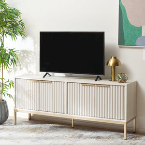 Safavieh Lylia 4 Door Media Stand - White / Gold