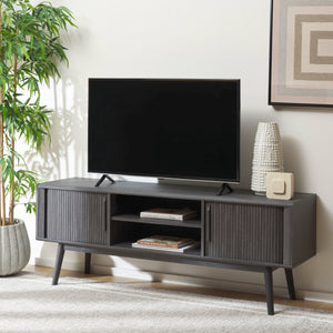 Safavieh Aphra 2 Door 2 Shelf Media Stand - Distressed Black