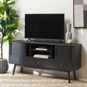 Safavieh Aphra 2 Door 3 Drawer Media Stand - Black