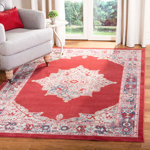 Safavieh Merlot 300 Rug Collection MER312Q - Red / Aqua