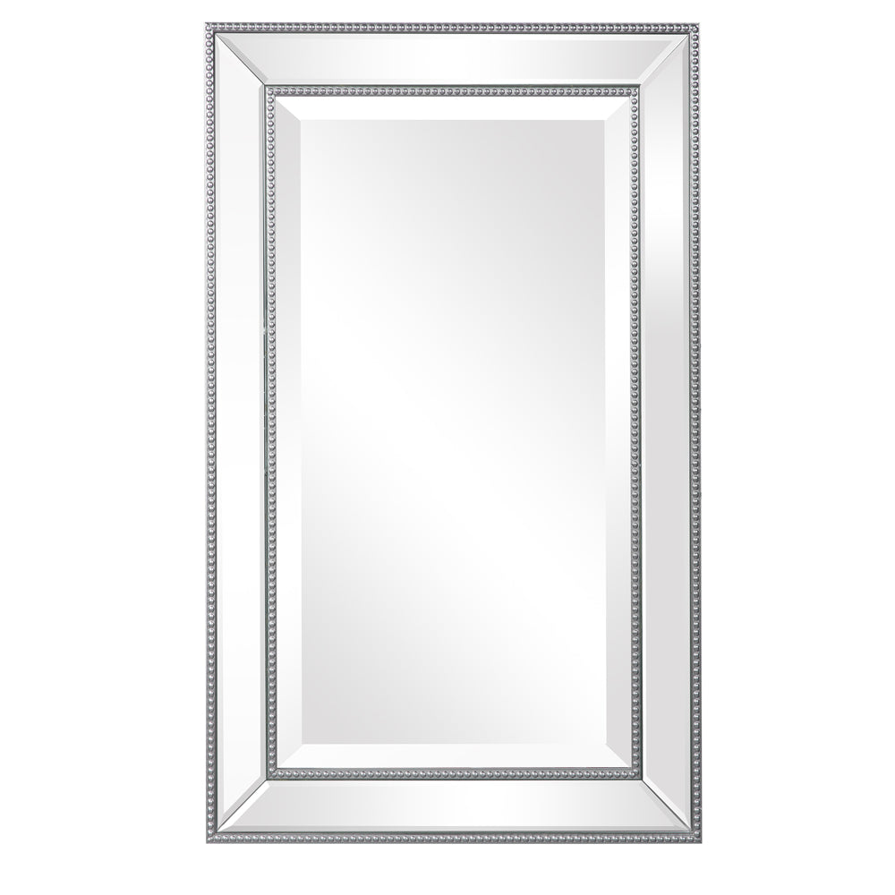 Home Decor Beveled Mirror - Silver Beading