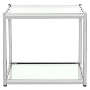Safavieh Lilias Glass End Table - Chrome