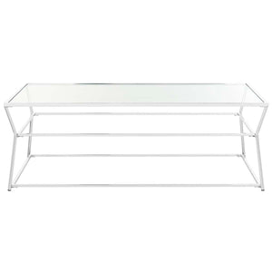 Safavieh Ellie Glass Coffee Table - Chrome