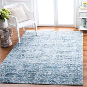 Martha Stewart Rug Collection: MSR0953L - Denim Blue / Ivory