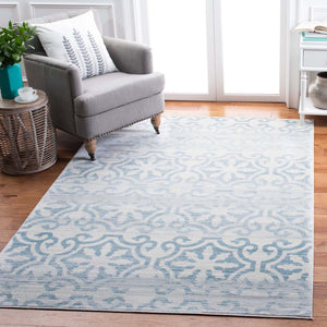 Martha Stewart Rug Collection: MSR0956K - Turquoise / Ivory