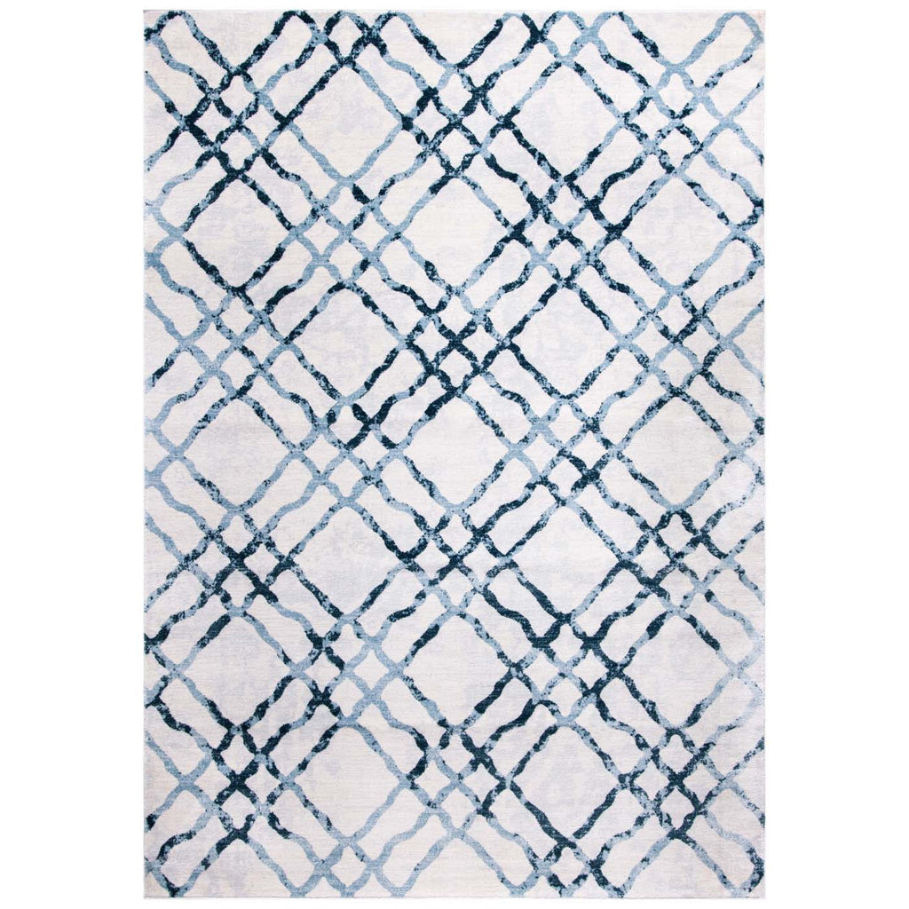 Martha Stewart Rug Collection: MSR0957A - Ivory / Turquoise