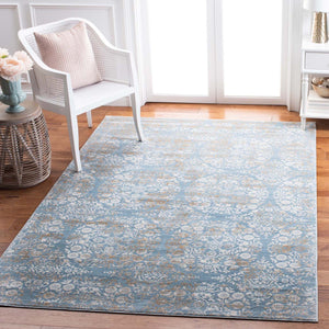 Martha Stewart Rug Collection: MSR0958L - Denim Blue / Ivory