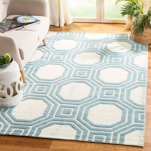 Martha Stewart Rug Collection MSR2554B - Ivory / Light Blue