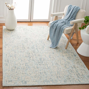 Martha Stewart Rug Collection: MSR3374K - Ivory / Turquoise