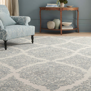 Safavieh Martha Stewart Rug Collection: MSR3376M - Ivory / Blue