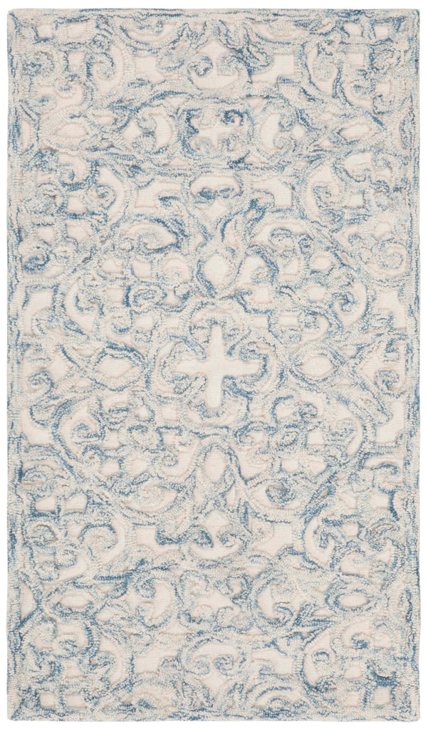 Martha Stewart Rug Collection MSR3513B - Blue / Ivory 9' x 12'