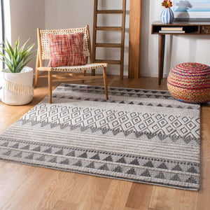 Martha Stewart Rug Collection MSR519A - Ivory / Charcoal