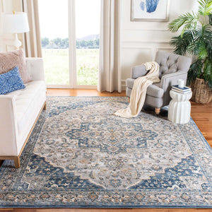 Martha Stewart Rug Collection MSR684M - Cream / Blue