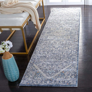 Martha Stewart Rug Collection: MSR689M - Cream / Blue