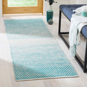 Safavieh Montauk Rug Collection MTK601E - Turquoise / Ivory