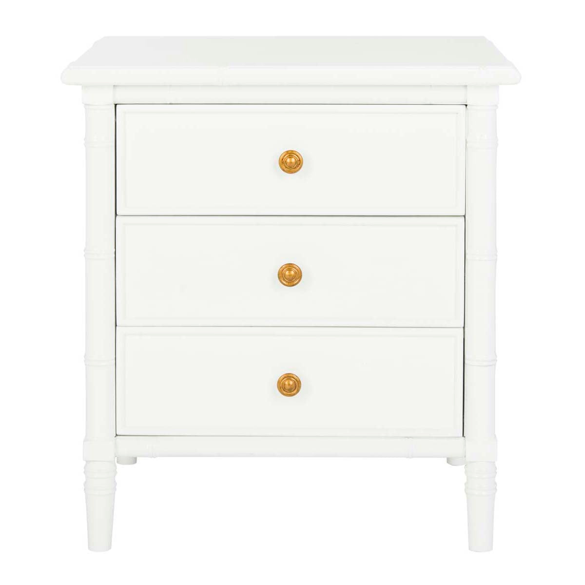 safavieh mina modern coastal dresser Safavieh Mina 25 in. 3-Drawer Modern Coastal Bamboo Nightstand