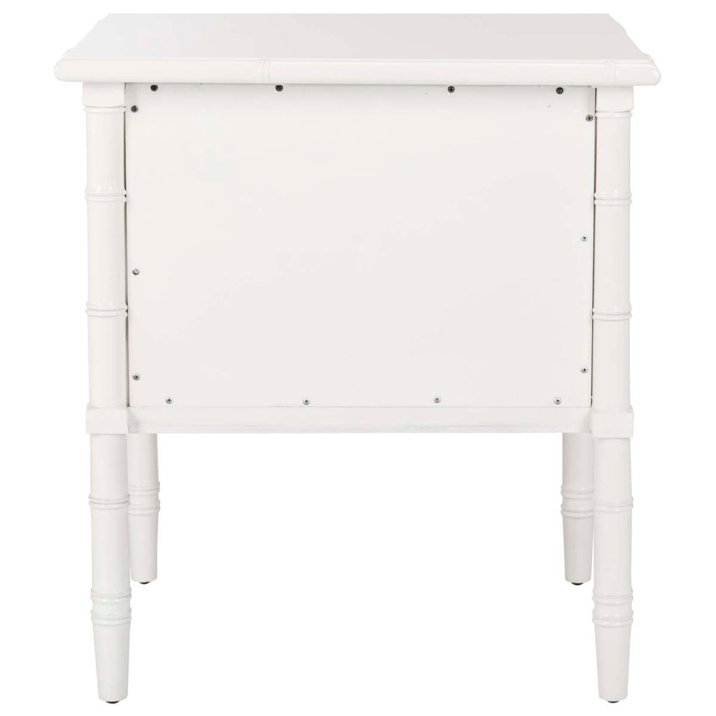 Safavieh Mina Modern Coastal 2 Drawer 25 H Bamboo Nightstand White