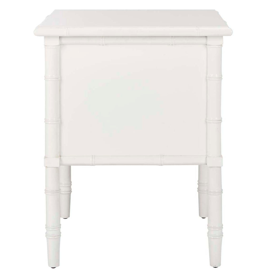 Safavieh Mina Modern Coastal 2 Drawer 25 H Bamboo Nightstand White