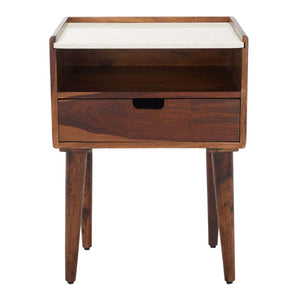 Safavieh Marion 1 Drawer Nightstand - Walnut / White