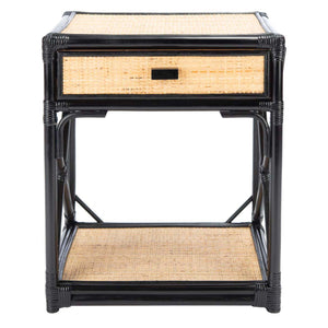 Safavieh Bali 1 Drawer 1 Shelf Nightstand - Black / Natural
