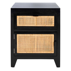 Safavieh Devon 1 Drawer 1 Door Nightstand - Black/Natural