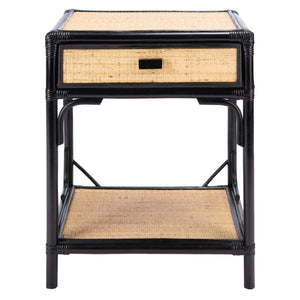 Safavieh Roya 1 Drawer 1 Shelf Nightstand - Black/Natural