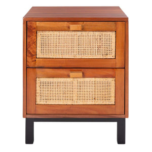 Safavieh Erica 2 Drawer Nightstand - Natural/Black