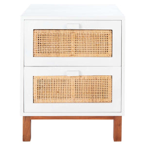 Safavieh Erica 2 Drawer Nightstand - White/Natural