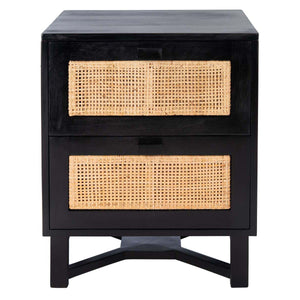 Safavieh Hedwig 2 Drawer Nightstand - Black/Natural