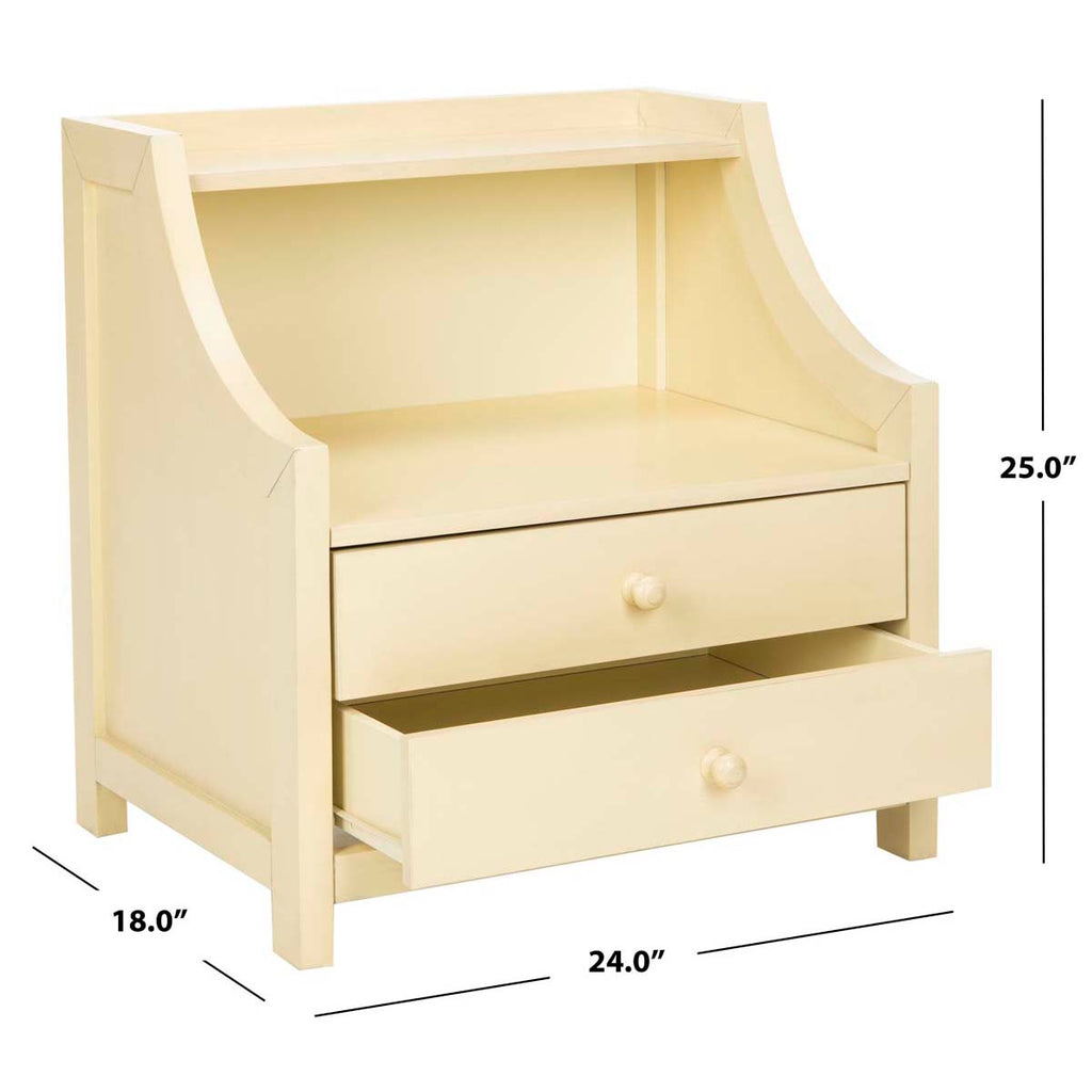 Safavieh Ellie 2 Drawer Nightstand - White