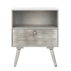 Safavieh Brandy 1 Drawer Textured Nightstand - Grey Walnut