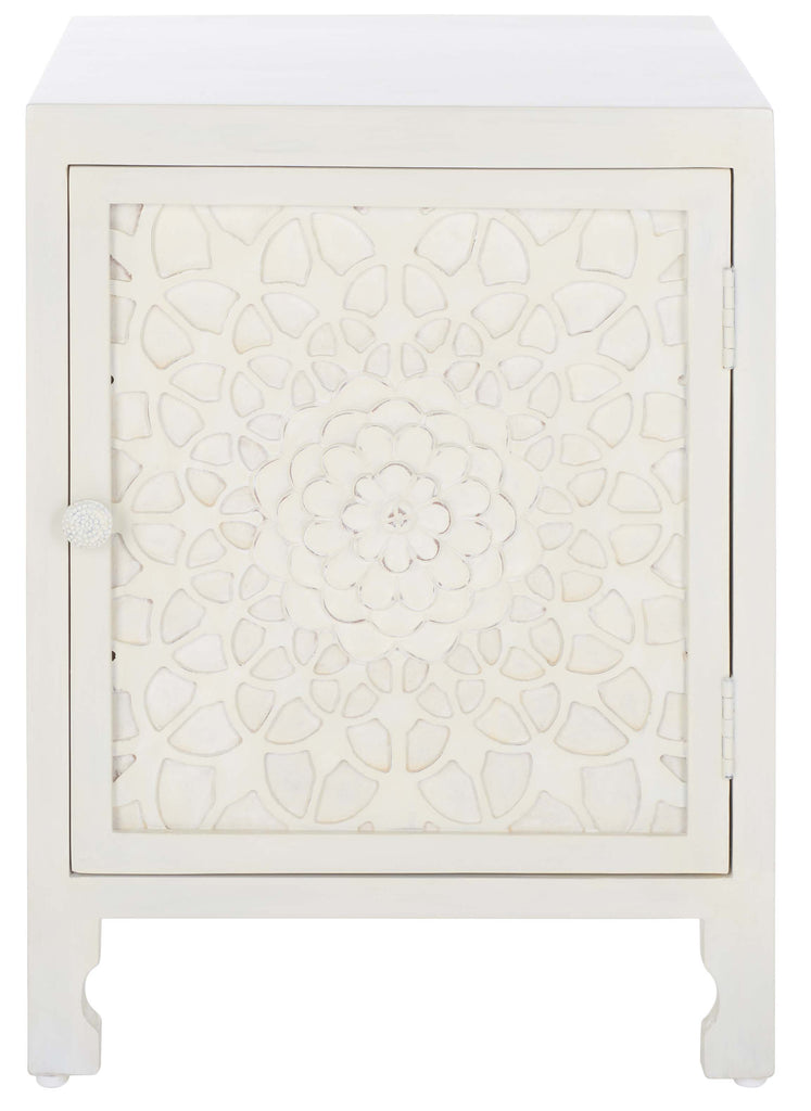 Safavieh Rayetta 2 Shelf 1 Door Nightstand - White Wash
