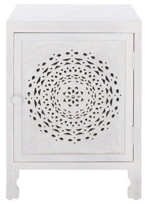 Safavieh Regius 2 Shelf 1 Door Nightstand - White Wash