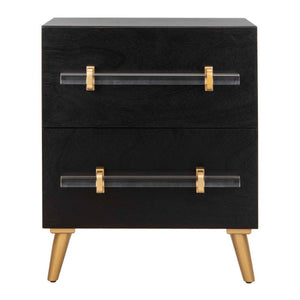 Safavieh Sienne 2 Drawer Nightstand - Black / Gold