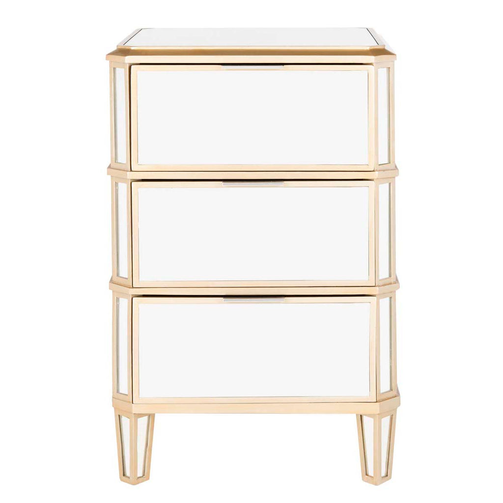 Safavieh Giana 3 Drawer Mirrored Nightstand - Mirror